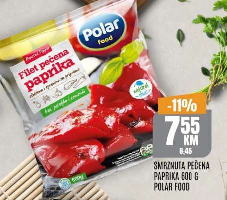 SMRZNUTA PEČENA PAPRIKA 600 G POLAR FOOD