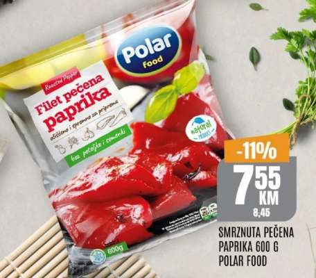 SMRZNUTA PEČENA PAPRIKA 600 G POLAR FOOD