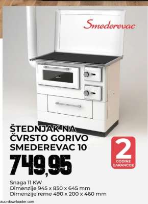 Štednjak na čvrsto gorivo Smederevac 10