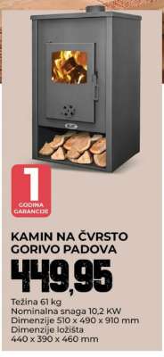 KAMIN NA ČVRSTO GORIVO PADOVA