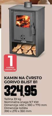 KAMIN NA ČVRSTO GORIVO BLIST B1