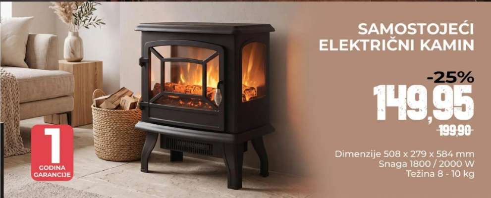 SAMOSTOJEĆI ELEKTRIČNI KAMIN