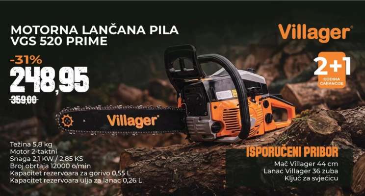 MOTORNA LANČANA PILA VGS 520 PRIME