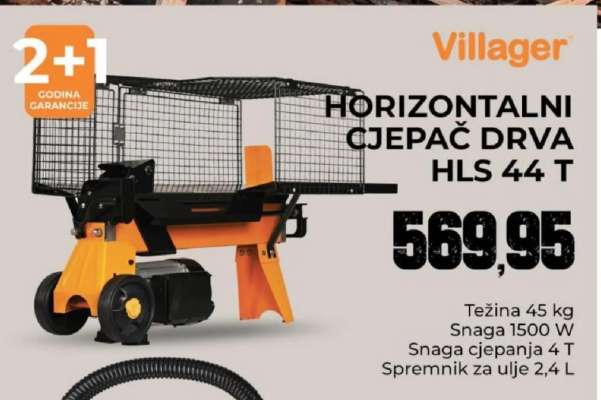 VILLAGER HORIZONTALNI CJEPAČ DRVA HLS 44 T