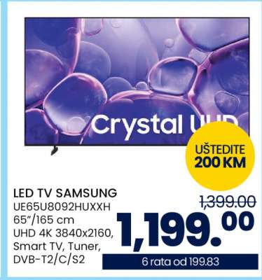 LED TV SAMSUNG UE65U8092HUXXH