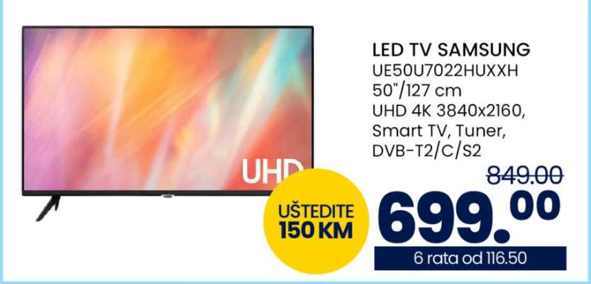LED TV SAMSUNG UE50U7022HUXXH
