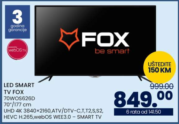 LED SMART TV FOX 70WOS626D