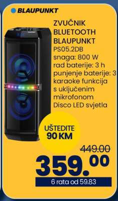 ZVUČNIK BLUETOOTH BLAUPUNKT PS05.2DB
