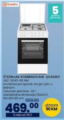 ŠTEDNJAK KOMBINOVANI QVADRO