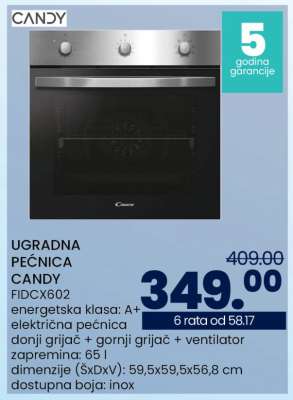 UGRADNA PEĆNICA CANDY FIDCX602