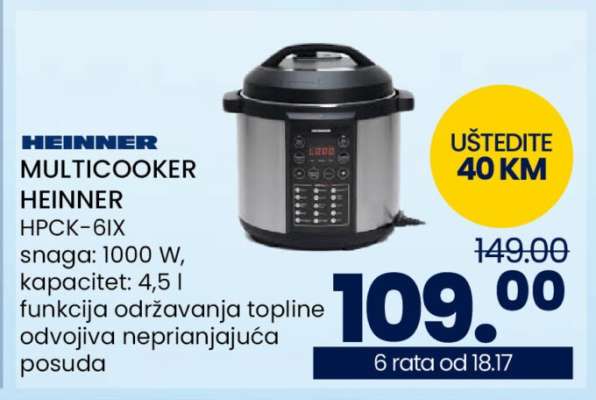 HEINNER MULTICOOKER HEINNER HPCK-6IX