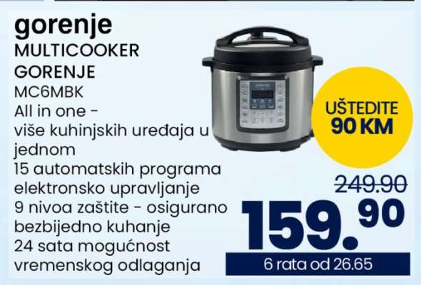 gorenje MULTICOOKER GORENJE MC6MBK