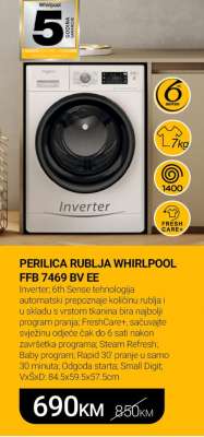 PERILICA RUBLJA WHIRLPOOL FFB 7469 BV EE