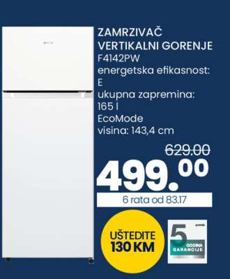ZAMRZIVAČ VERTIKALNI GORENJE F4142PW