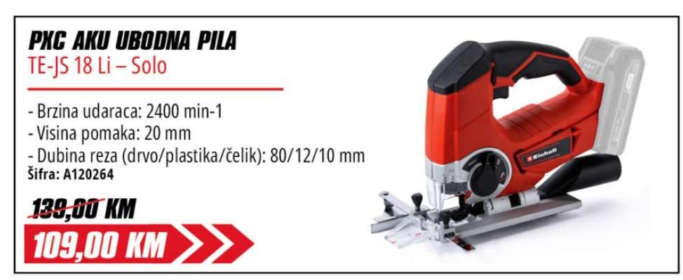 PXC AKU UBODNA PILA TE-JS 18 LI – SOLO