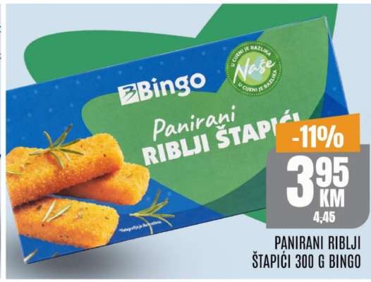 PANIRANI RIBLJI ŠTAPIĆI 300 G BINGO