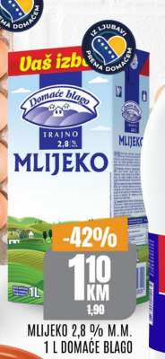 Mlijeko 2,8% m.m.