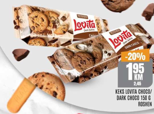 Keks Lovita Choco/Dark choco 150 g Roshen