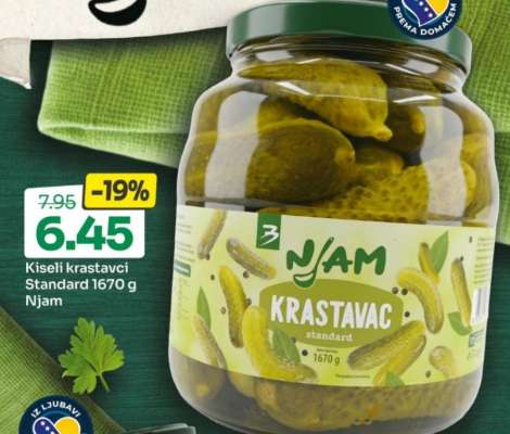 Kiseli krastavci Standard 1670 g Njam