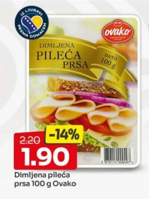 Dimljena pileća prsa 100 g Ovako