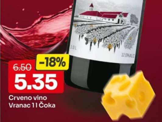 Crveno vino Vranac 1l Čoka