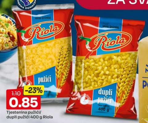Tjestenina pužići/dupli pužići 400 g Riola