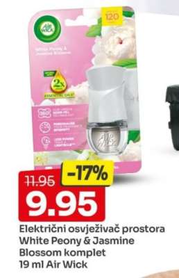 Električni osvježivač prostora White Peony & Jasmine Blossom komplet