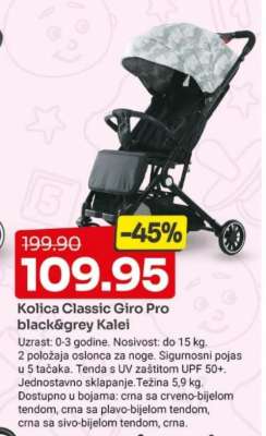 Kolica Classic Giro Pro black&grey Kalei