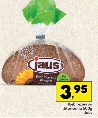 Hljeb rezani sa žitaricama 500g Jaus