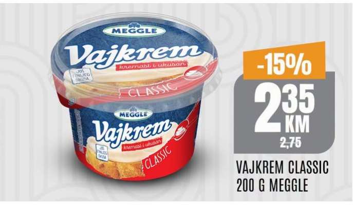 VAJKREM CLASSIC 200 G MEGGLE