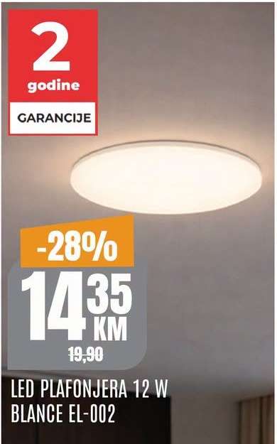 LED PLAFONJERA 12 W BLANCE EL-002