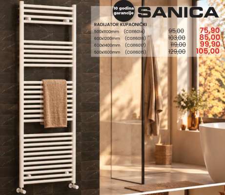 SANICA RADIJATOR KUPAONIČKI 500x1100mm (CG116014)