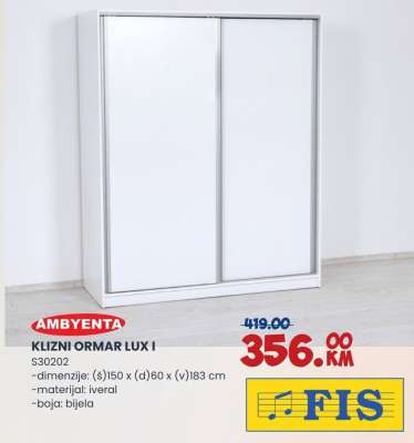 KLIZNI ORMAR LUX I