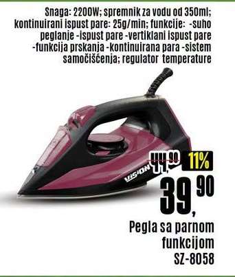 Pegla sa parnom funkcijom SZ-8058