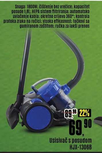 Usisivač s posudom HJX-1306B