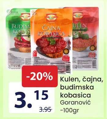 Kulen, čajna, budimska kobasica Goranović