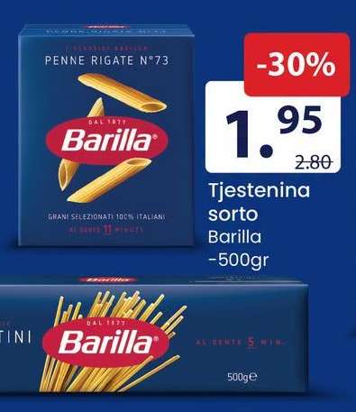Tjestenina sorto Barilla