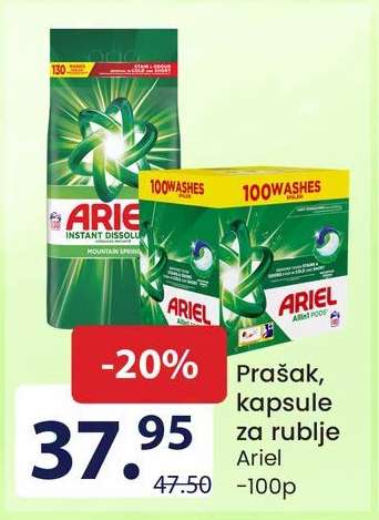 Ariel Prašak, kapsule za rublje