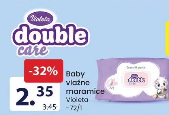 Violeta double care Baby vlažne maramice