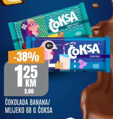 ČOKOLADA BANANA/MLIJEKO 68 G ČOKSA