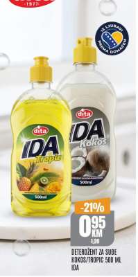 DETERDŽENT ZA SUĐE KOKOS/TROPIC 500 ML IDA