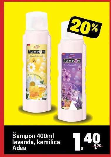 Šampon 400ml lavanda, kamilica Adea