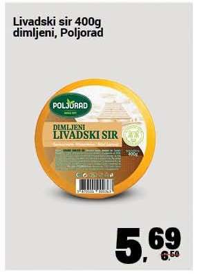 Livadski sir 400g dimljeni, Poljorad