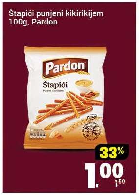 Štapići punjeni kikirikijem 100g, Pardon