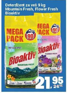 Deterdžent za veš 9 kg Mountain Fresh, Flower Fresh Bioaktiv