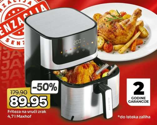 Friteza na vrući zrak 4,7 l Maxhof