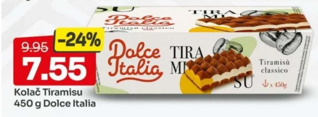 Kolač Tiramisu 450 g Dolce Italia