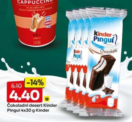 Čokoladni desert Kinder Pingui 4x30 g Kinder