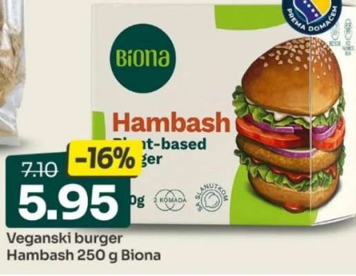 Veganski burger Hambash 250 g Biona