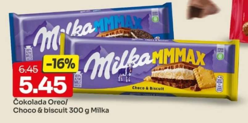 Čokolada Oreo/Choco & biscuit 300 g Milka